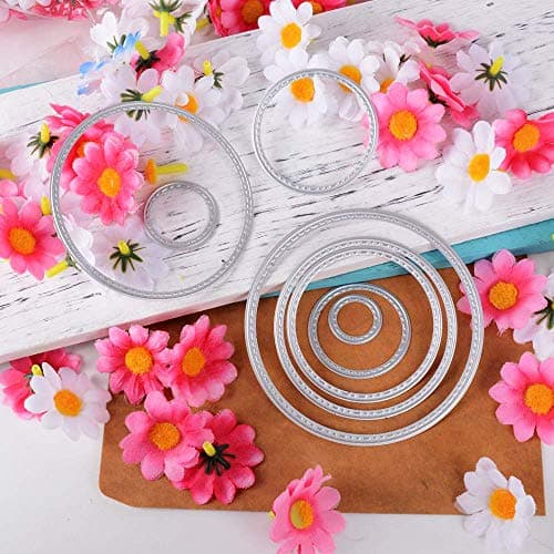 Aeromdale Cercle en métal de Coupe Dies Scrapbooking Bricolage Album de Cactus de Bricolage Découpage Carré Stencils Embossing Card Album Pochoirs Die Cuts Modèle de gaufrage Craft (Cercle)