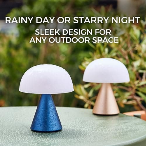 Lexon MINA M Lampe Champignon LED sans fil rechargeable, lampe à poser avec 9 couleurs de lumière et variateur d'intensité, jusqu'à 24h d'autonomie - Rouge Sombre