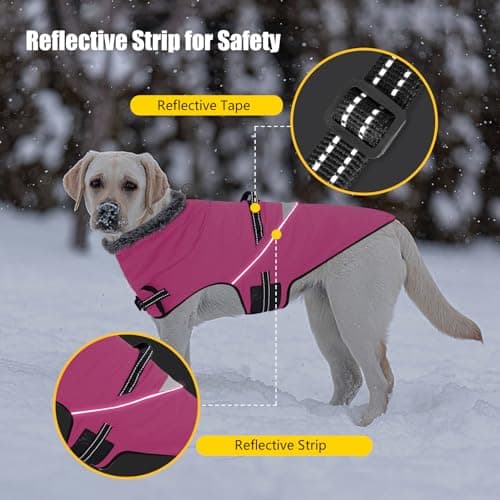 LIANZIMAU Manteau pour Chien imperméable avec Harnais, Manteau d'hiver pour Chien, Manteau Chaud avec réflecteurs pour Chien de Petite, Moyenne et Grande Taille, Manteau pour Temps Froid