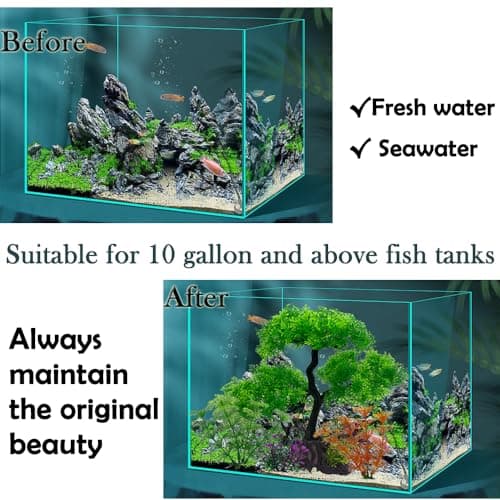 Vibury Décoration D'aquarium Les Arbres, 16 Pièces Vert Plantes Artificielle Aquarium Deco, Terrarium Plante Décoration pour Aquarium