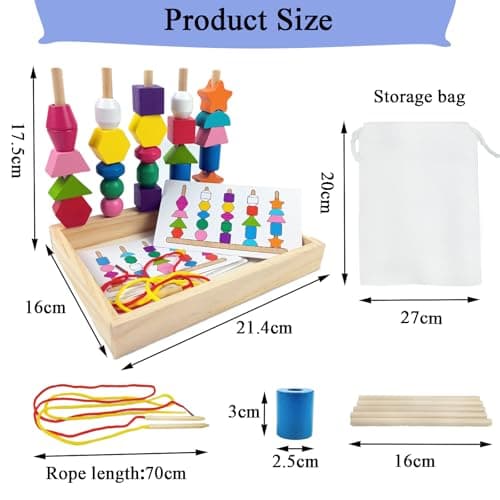 Montessori Jouet de motricité en bois à partir de 1, 2, 3, 4 ans, jeu éducatif et empilable, jeu éducatif, motricité fine
