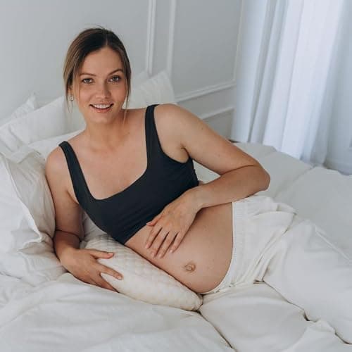 FOGOIN Natty Oreiller de Grossesse, Coussin de Grossesse pour Femme Enceinte, Soutien pour Le Dos, Les Hanches, Les Jambes, Oreiller de maternité avec Housse d'oreiller Amovible et réglable