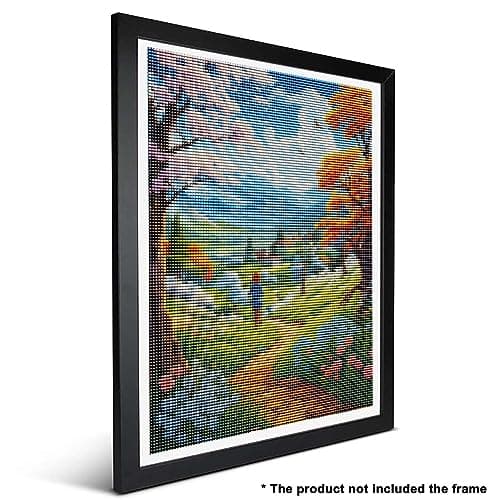 Ginfonr 5D Diamond Painting Complet Paysage, Broderie Peinture Diamant Painting Rural Kit Round Full Drill Complet Décoration De Pour La Décoration Murale De La Maison 30x40cm 3