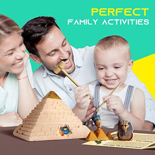 Dr. Daz - Kit jeux egypte fouilles archéologiques pour enfants-Grande pierre precieuse pyramide-Jouet pour enfants 4 5 6 7 8 9 10 ans