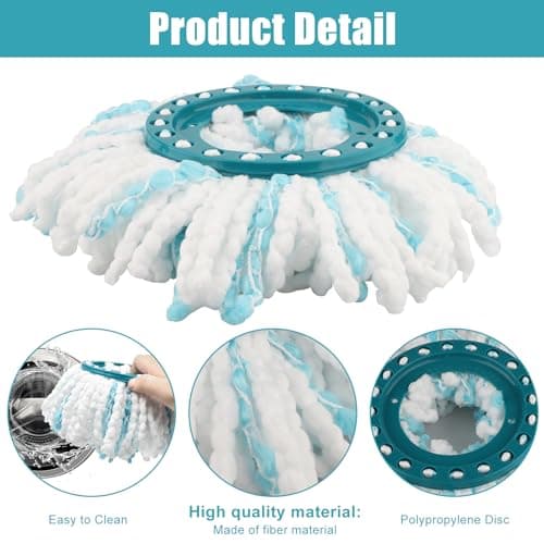 4 Pièces pour Leifheit Têtes de Rechange Clean Twist Disc Mop Franges de Remplacement en Microfibres pour Un Nettoyage Efficace des Particules de Saleté, Lavage Sol.