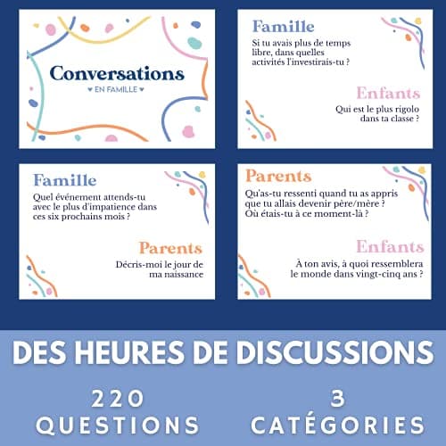 Conversations en Famille - Le Jeu Qui va Renforcer Vos Liens - 220 Questions pour des Discussions Profondes & Significatives - Psychologie et Communication Positive.
