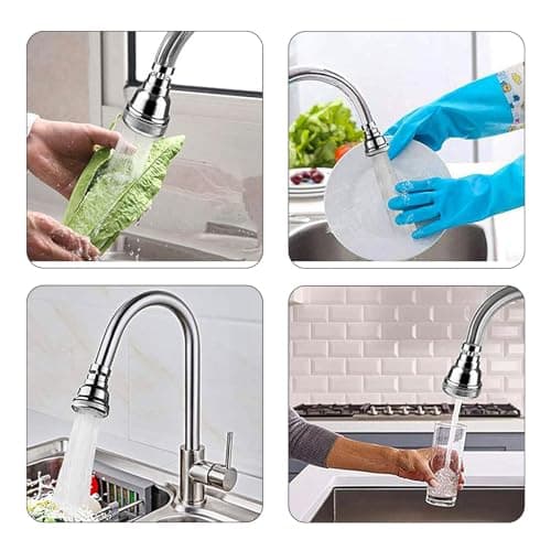 Mousseur Robinet Economie Eau, Brise jet Robinet Cuisine Acier Inoxydable Anti-Eclaboussures, 360° Rotation Mousseur Robinet 3 Modes Débit D'eau, convient Cuisine Salle Bain L'évier 0XBIT