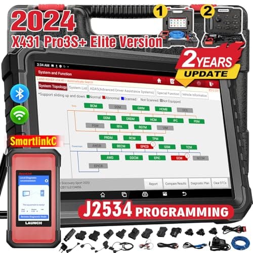 LAUNCH X431 PRO3S+Elite SmartlinkC Diagnostic bidirectionnel de l'ensemble du système français avec topologie OE, 37+Reset, Codage ECU, Diagnostic Intelligent sans Fil à Distance, CANFD/DOIP/J2534