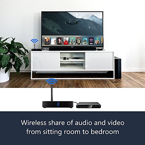 moretop Émetteur et récepteur vidéo et Audio sans Fil 2,4 GHz 8 canaux RCA 480P émetteur avec rallonge à Distance IR pour câble de Streaming, Satellite, DVD vers TV sans Fil pour câble RCA (MT-RCA20)