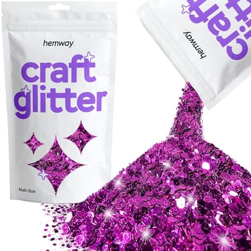 Paillettes pour artisanat gobelets en résine rose fuchsia tailles multiples cartes bijoux de Noël bougies épaisses fines 100 g/3,5 oz