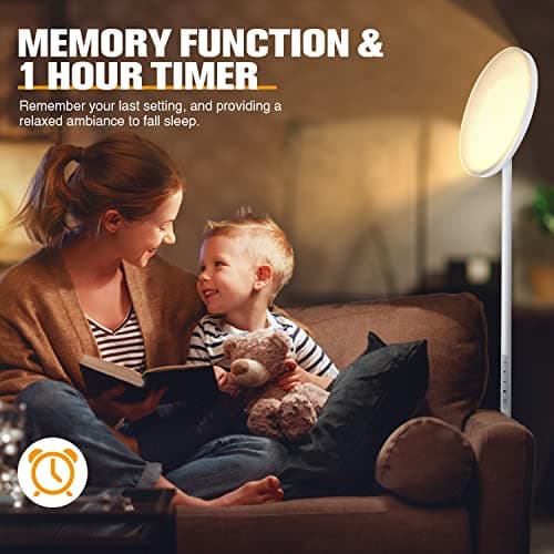 OUTON Lampadaire LED, 30W/3000LM Lumineux Lampadaire, 3000K-6000K Dimmable Lampe sur Pied avec Télécommande et Contrôle Tactile, Minuterie 1-Heure, Haut Lampadaire sur Pied Salon, Chambre et Bureau