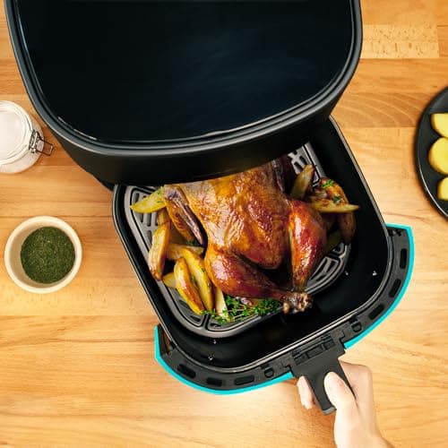 Cecotec Friteuse sans Huile de 6,5 L Cecofry Fantastik Inox 6500 Pack. Air Fryer avec 1700 W, Acier Inoxydable, 12 Menus, Technologie Perfect Cook, 80-200oC, Temps Réglable, Pack d'Accessoires