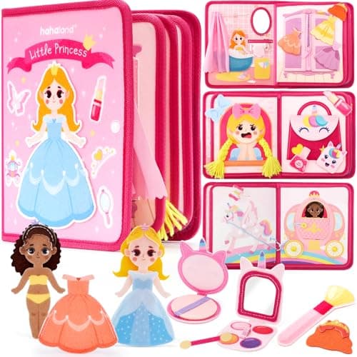 hahaland Jouet Bebe 1 an Busy Board Montessori âge 1 an, Relooking Princesse Jouet Enfant 1 2 3 4 Ans, Jeux Montessori Jouets d'Activité et de Développement Cadeau Fille 1 2 3 Ans