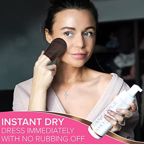 NYK1 TanForce Autobronzants Pour Le Corps Et Autobronzant Visage (250ml) Autobronzant Mousse Pour Autobronzant Corps Pour Un Naturel Auto Bronzant Femme Et Hommes - Mousse Autobronzante Sans Traces