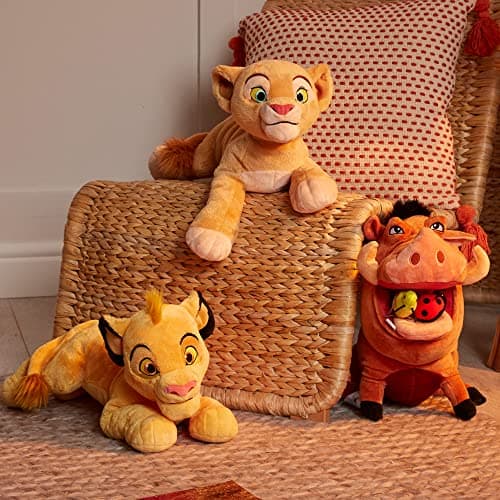 Disney Store Peluche Simba de Taille Moyenne, Le Roi Lion, 33 cm, Personnage câlin en Peluche, Petit Lion avec détails brodés et Toucher Doux