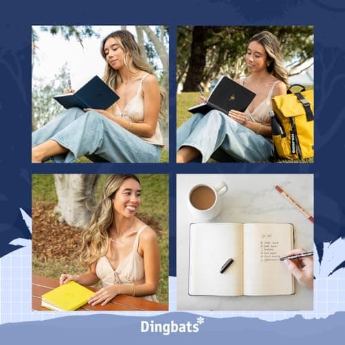 Dingbats* - Earth Carnet de Notes A5 Pointillé - Moyen, Couverture Rigide, Journal en Cuir PU - Fermeture élastique, Porte-stylo, Marque-page