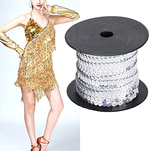 6mm Golden Sequin String 100 Yard Accessoire Décoratif pour Tissu Shoe Plastic Resin Sequin Line (9)