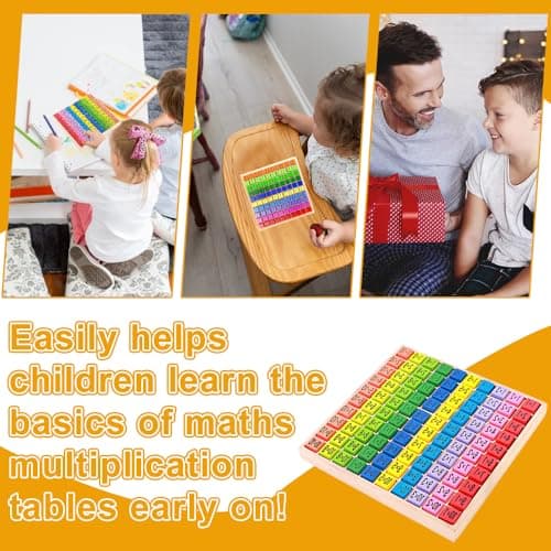 Table de Multiplication en Bois Mathématique 1x1 Tableau Planche de Multiplication Jeu de Table de Multiplication Jouets Montessori pour L'éducation des Jeunes Enfants - Apprentissage du Calcul