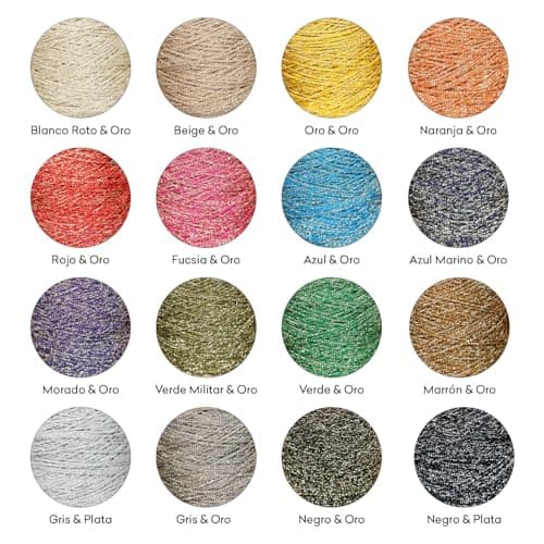TEXTEX = Frange Lamé Cuquillo avec Lurex pour la Couture. Robes de Fête et de Carnaval. Composition de 95% Rayonne et 5% Lurex. Longueur de 10 cm. 5m Pièces - (Crème et Or)