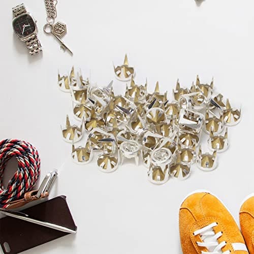 Tête de Clou en Strass, 50pcs 6MM Bricolage Argent Griffe Ronde Une Qualité Cristal Strass Perles Clous tête Punk Diamant Pointes Rivets Goujons DIY Mode Nailhead pour Artisanat Décoration
