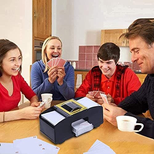 Mélangeur Automatique de Cartes à Jouer au Poker - Machine de Jeu USB à Piles - pour Poker, Maison, Fête, Jeux de Cartes, Tables