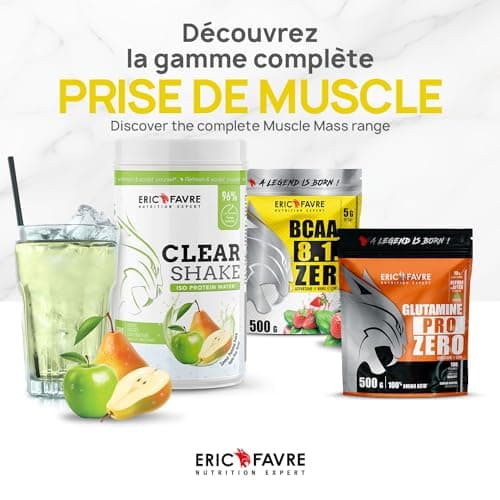 BCAA POUDRE 8.1.1 Zero - Acides Aminés Musculation Vegan - Votre Allié Pour Des Entrainements Efficaces - Performance Accentuée - 500 Gr - Laboratoire Français Eric Favre (Blue raspberry)