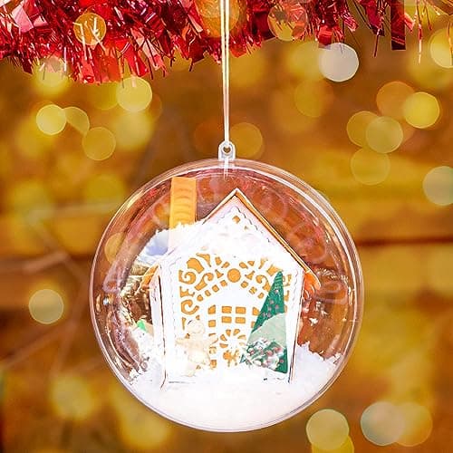 THE TWIDDLERS - 48 Boules Transparentes à remplir pour Sapin de Noël, décorations de fête de Noël, Loisirs créatifs, décorations – 8 cm