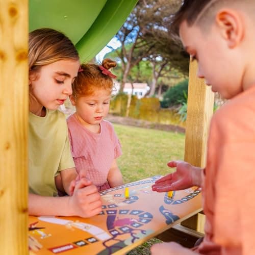 Disney Le Roi Lion Quest Aire de Jeux de Wickey - Structure d'escalade, Tour d'escalade, Jeux de Jardin pour Enfants - Aire de Jeux extérieure en Bois avec bac à Sable