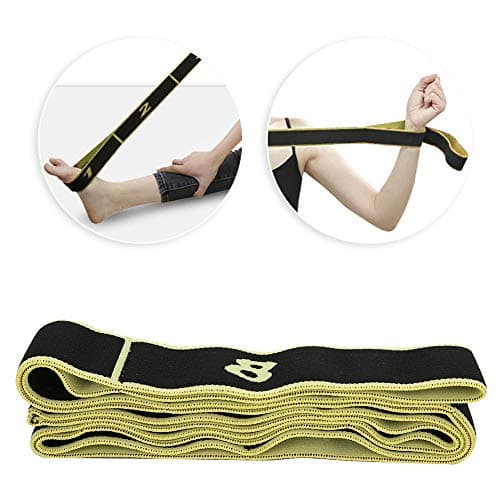 Yoga Stretch Strap, 34.6in Sport Fitness Indoor Yoga Force Training Resistance Belt Stretch Band Flexibility Trainer Stretching Strap for Physical Therapy, Pilates, Dance & Gymnastics(Jaune)