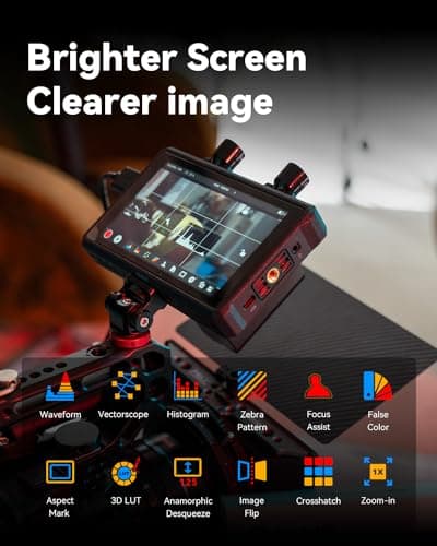 Hollyland Mars M1 Enhanced Caméra Field Monitor Transmetteur Transmission Vidéo sans Fil HDMI/SDI Émetteur Récepteur, 150M 1080p60 APP Surveillance, 5.5" 1000nit RGB Waveform Histogram Focus-3D-LUT