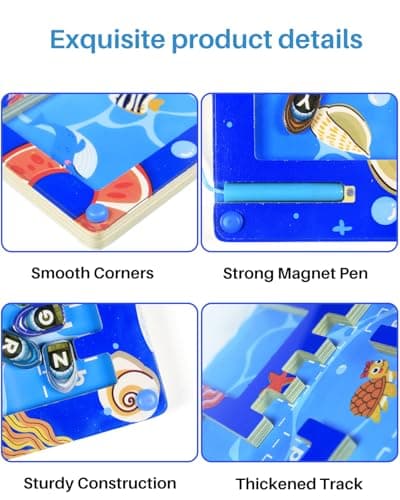 Alphabet Labyrinthe Magnetique, Puzzle Alphabet pour Enfants,Motricité Fine,Jeux Éducatif Montessori,Magnet Motricité Fine, Jouet Sensoriel Voyage