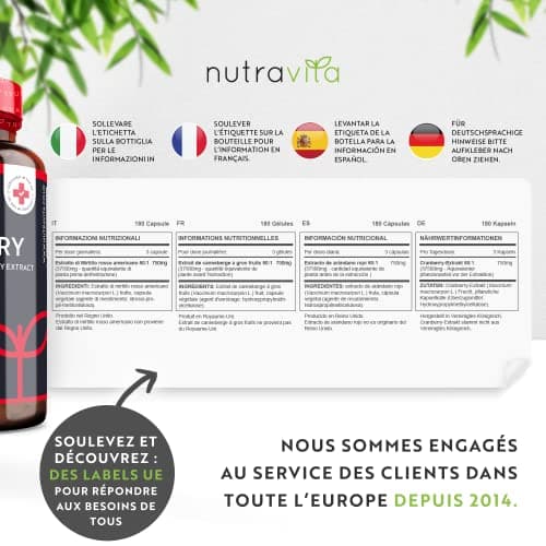 Canneberge Gélules Haute Résistance 37500 mg - 180 gélules Végan - Approvisionnement de 2 mois - Supplément d'Extrait de Canneberge Pur 50:1 - Fabriqué au Royaume-Uni par Nutravita