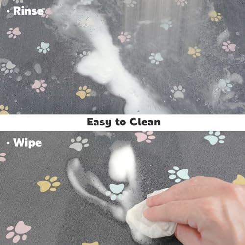 Solday Tapis de Nourriture pour Animaux de Compagnie pour Chiens et Chats - 50 x 30 cm - Tapis de gamelle en Silicone imperméable et antidérapant (Gris Clair)