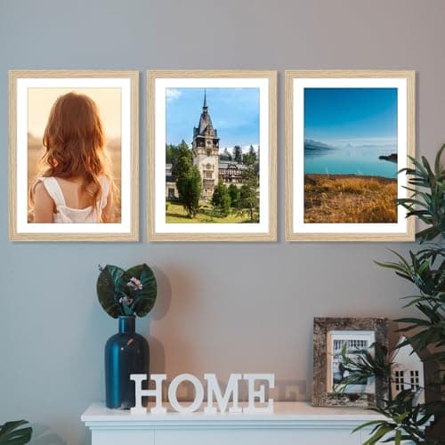 kollyseek Din A4 cadre photo (21 x 29,7 cm) en MDF et bois de verre acrylique cadre photo bois pour accrocher et mettre en place salon pour placer et accrocher bois cadre décoratif bois
