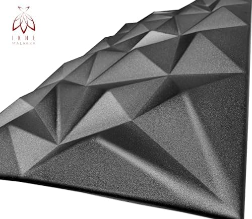 Lot de 4 panneaux 3D, panneaux en polystyrène XPS, panneaux de plafond, panneaux muraux 3D, décorations, plafonds, revêtement mural brillant, 3 mm d'épaisseur - 100 cm x 50 cm - 2 m2 (noir 03)