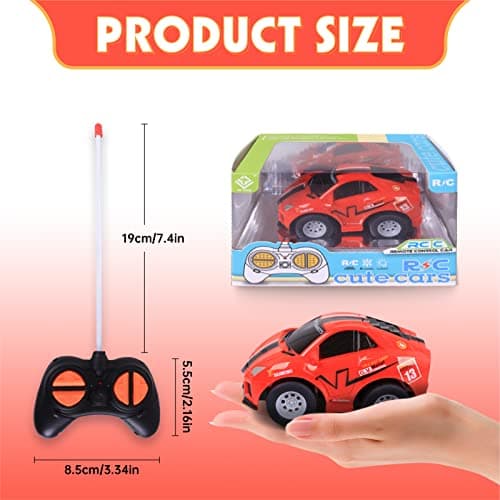FORMIZON Voiture Telecommandée pour Enfant, Cartoon Voiture Radiocommandee, Mini Voiture télécommandée de Course, Cadeaux d'anniversaire de Noël pour Enfants 2 3 4+ Ans (Rouge)