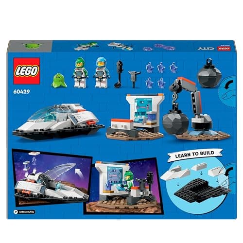 Lego City Le Vaisseau et la Découverte de l’Astéroïde, Jouet de Véhicule, Cadeau pour Garçons et Filles Dès 4 Ans, 2 Minifigurines d'Astronautes et Figurine d'Extraterrestre 60429