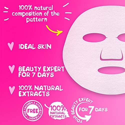 7Days Coffret Cadeau De Soins Pour Le Visage Avec Masques en Feuille - Ensemble De Masques En Tissu Hydratants, Nourrissants, Coffret Cadeau Beauté Avec Masque Visage Pour Femmes