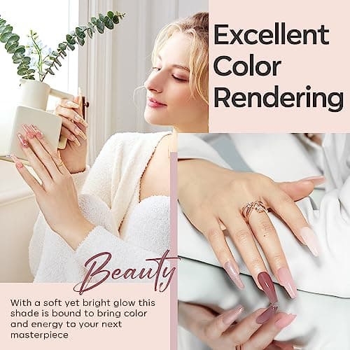Modelones Polygel Pailleté Rose Nudee 6 Couleurs 15 ml Poly gel pour Ongles Faux Ongles Extension Construction Vernis Semi Permanent Quick Building Extender Gel Kit pour Manucure Nail Art Debutant