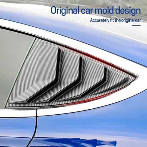 KUNGKIC Lot de 2 persiennes de fenêtre latérale arrière pour Tesla Model 3 2017-2024,Housses de persiennes de fenêtre, ABS,Pare-Soleil,Pluie,décoration extérieure Cool (Fibre de Carbone Mat)