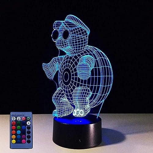 HPBN8 Ltd Illusion 3D Tortue LED Lampe Lumières LED Décoration Lampes Télécommande 7/16 Couleurs Change Veilleuse Alimenté par USB Enfants Cadeau Anniversaire Noël Cadeaux