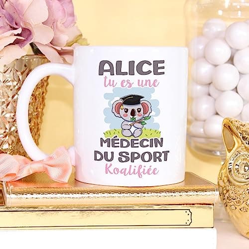 Mugffins Tasses Personnalisables pour MÉDECIN DU SPORT femme - En Français - Cadeau Personalisé- Koalifies Personalisés - 11 oz / 330 ml