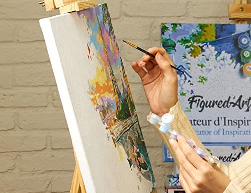 Figured'Art Peinture par Numéro Adulte avec Cadre Visite du canal de Venise - Activité Manuelle Kit de Loisir Créatif DIY Numéro d'Art Complet - 40x50cm toile tendue sur châssis