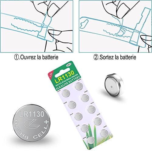 Paquet de 40 Piles Bouton alcaline de la Pile LR1130 AG10