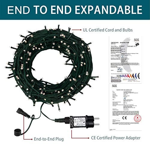 Guirlande Lumineuse Extérieur, 300 LED 30M 8 Modes Scintillants Led Decorative Fairy Lights pour Interieur Sapin Noël Mariage Fête Festival