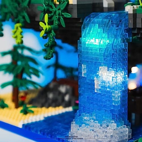 Piscine de Fleurs de pêcher Architecture Maquette Set de Construction, 3320 Pcs Micro Mini Nano Blocs de Construction Modèle pour Adultes Enfants.