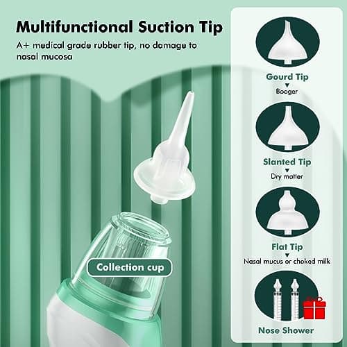 Mouche Bebe Electrique, Aspirateur Nasal Bebe Avec 3 Embouts Et 3 Niveaux D'aspiration, Mouche Bébé Avec Musique Et Lumière Pour Jeunes Enfants