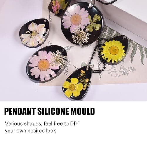 duisoad 61 Pièces Moules en Silicone pour Bijoux Pendentif Géométrie Moule Moulle Resine Epoxy Pendentif DIY pour Pendentifs, Colliers, L'artisanat