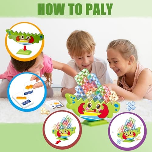 Lktvys Tetra Tower Crabe, Jeu d'Équilibre Montessori, Jouet pour Filles et Garçons 3 Ans +, Nouveau Modèle Innovant, Cadeau Fille 3-8 Ans, Jeux de Société pour Développer Patience et Concentration