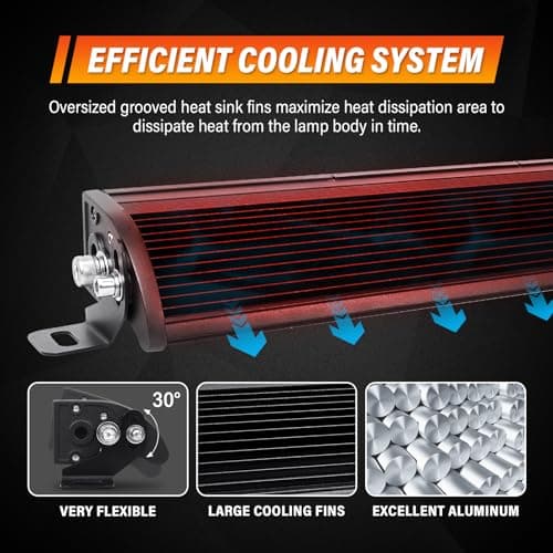 Willpower Barre LED 44'' 240W Rampe LED Rangée Unique Bar LED 12V 24V IP67 Projecteur LED Feux Phare de Travail LED pour 4x4 Voiture Camion Tracteur Quad Bateau, con Câblage, Ambre & Blanc